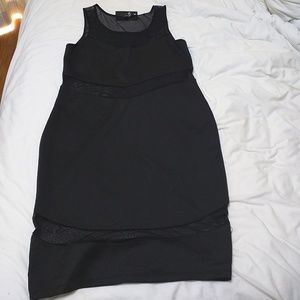 NWT sexy little black dress mesh neck, waist & kne